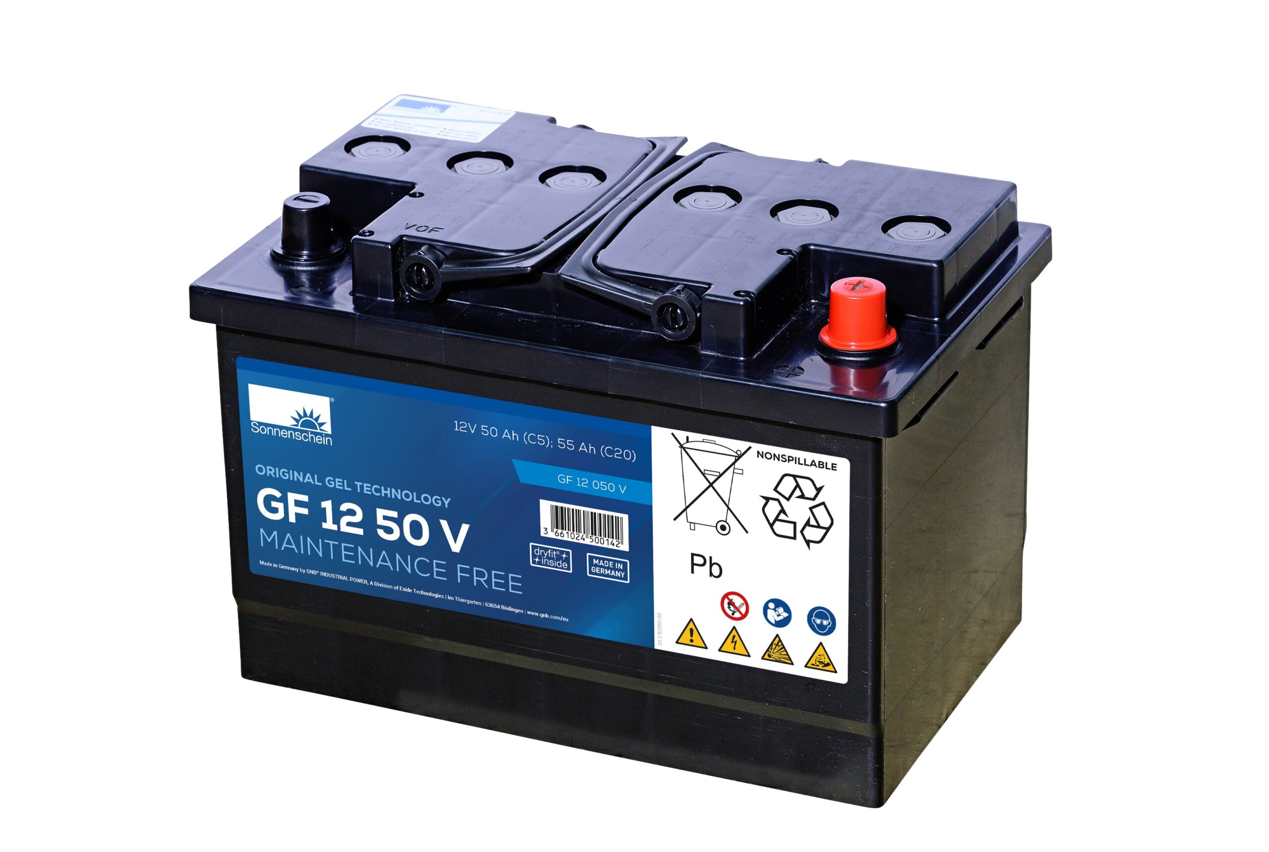 Exide Sonnenschein GF 12 50 V Blei Gel-Batterie 12V 50Ah